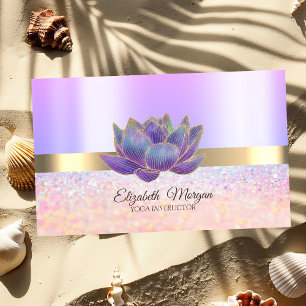 Elegant Bokeh Gold Streifen, Glitzer Lotus Visitenkarte