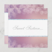 ELEGANT BOKEH LILAC WHITE GLITZER BBLE SWEET 16 EINLADUNG (Vorne/Hinten)