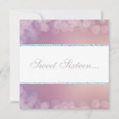 ELEGANT BOKEH LILAC WHITE GLITZER BBLE SWEET 16 EINLADUNG (Vorderseite)