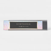 Elegant Bokeh Ombre Frame Schreibtischnamensplakette (Vorderseite )