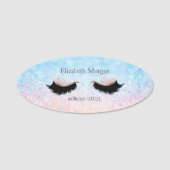 Elegant Bokeh Ombre Imitats Lashes Namensschild (Vorderseite)