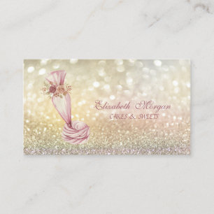 Elegant Bokeh Piping Tag Blume Whisk Bäckerei
