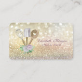 Elegant Bokeh Rolling Button Whisk Bakery Business Visitenkarte (Vorderseite)