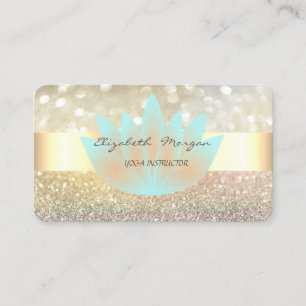 Elegant Bokeh Stripe, Lotus Visitenkarte