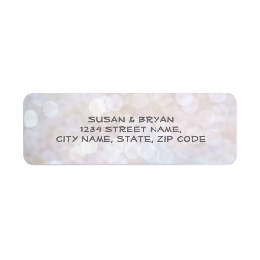 Elegant Bokeh Wedding Address Label (Vorne)