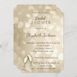 Elegant Bokeh Wine Glasses Brautparty Einladung