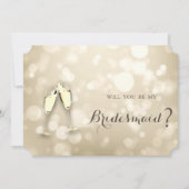 Elegant Bokeh Wine Glasses Bridesmaid Card Einladung (Vorderseite)