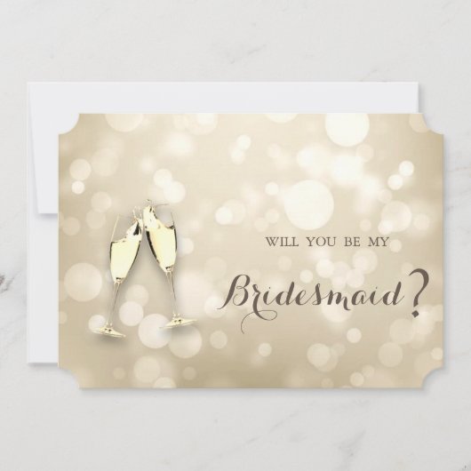 Elegant Bokeh Wine Glasses Bridesmaid Card Einladung (Vorderseite)
