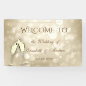 Elegant Bokeh Wine Glasses Wedding Banner (Horizontal)