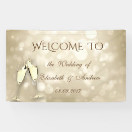 Elegant Bokeh Wine Glasses Wedding Banner