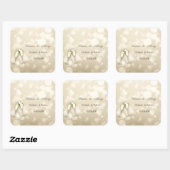 Elegant Bokeh Wine Glasses Wedding Quadratischer Aufkleber (Blatt)