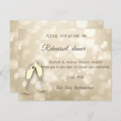 Elegant Bokeh Wine GlassesHochzeit Probe Dinner Einladung (Vorne/Hinten)