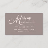 Elegant Bold Blush Pink Script Photo Makeup Visitenkarte (Rückseite)