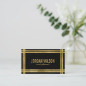 Elegant Bold Borders Black Imitats Gold Event Plan Visitenkarte (Stehend Vorderseite)