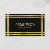 Elegant Bold Borders Black Imitats Gold Event Plan Visitenkarte (Vorderseite)