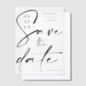 Elegant Bold Calligraphy Wedding Save the Date Pergament Einladungen (Versetzt)