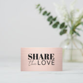 Elegant Bold Faux Rose Gold Salon Empfehlungskarte (Stehend Vorderseite)