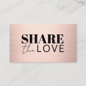 Elegant Bold Faux Rose Gold Salon Empfehlungskarte (Vorderseite)