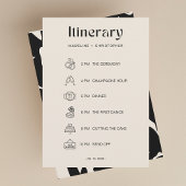 Elegant Bold Floral Wedding Itinerary Timeline