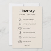 Elegant Bold Floral Wedding Itinerary Timeline (Vorderseite)