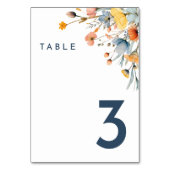 Elegant Bold Floral Wedding Tischnummer (Rückseite)