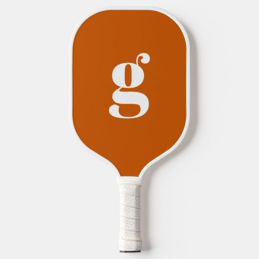 Elegant Bold Mit Monogramm Initial Burnt Orange Pickleball Schläger (Vorderseite)