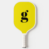 Elegant Bold Mit Monogramm Initial Canary Yellow Pickleball Schläger (Rückseite)
