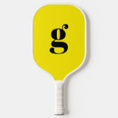 Elegant Bold Mit Monogramm Initial Canary Yellow Pickleball Schläger (Vorderseite)