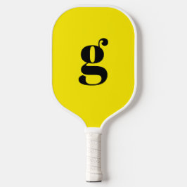 Elegant Bold Mit Monogramm Initial Canary Yellow Pickleball Schläger