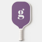 Elegant Bold Mit Monogramm Initial Dusty Lila Pickleball Schläger (Rückseite)