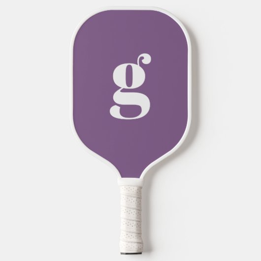 Elegant Bold Mit Monogramm Initial Dusty Lila Pickleball Schläger (Vorderseite)