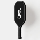 Elegant Bold Mit Monogramm Initial Jet Black Pickleball Schläger (Links)