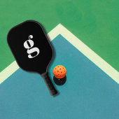 Elegant Bold Mit Monogramm Initial Jet Black Pickleball Schläger