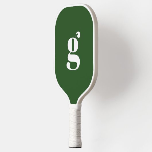 Elegant Bold Mit Monogramm Initial Pine Green Pickleball Schläger (Links)