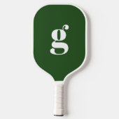 Elegant Bold Mit Monogramm Initial Pine Green Pickleball Schläger (Rückseite)