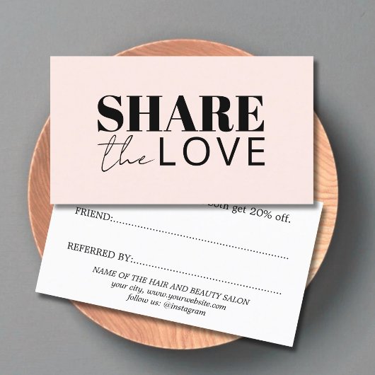 Elegant Bold Pastel Black Salon Empfehlungskarte