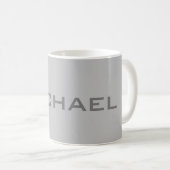 Elegant Bold Retro Gray Your Name Kaffeetasse (VorderseiteRechts)