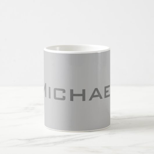 Elegant Bold Retro Gray Your Name Kaffeetasse (Mittel)