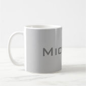 Elegant Bold Retro Gray Your Name Kaffeetasse (Links)