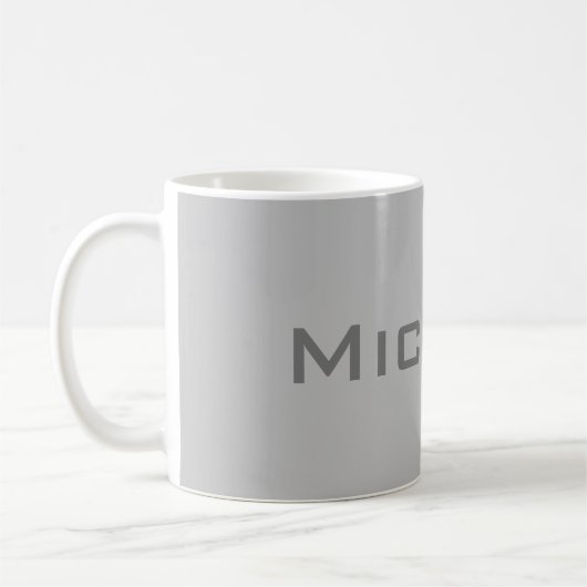 Elegant Bold Retro Gray Your Name Kaffeetasse (Links)