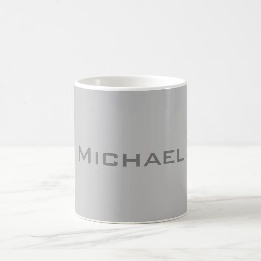 Elegant Bold Retro Gray Your Name Kaffeetasse (Mittel)
