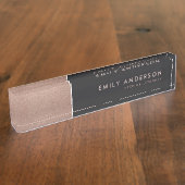 ELEGANT BOLD ROSE GOLD BLUSH COPPH BLACK STRIPS NAMENSPLAKETTE (Seite)