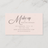 Elegant Bold Script Blush Pink Photo Makeup Visitenkarte (Rückseite)