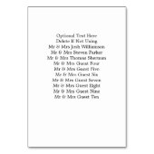 Elegant Bold Script Schwarz-weiß Formal Wedding Tischnummer (Rückseite)