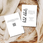 Elegant Bold Script Schwarz-weiß Wedding Hotel Begleitkarte