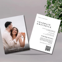 Elegant Bold Typo Foto QR Code Wedding
