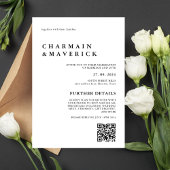 Elegant Bold Typo Foto QR Code Wedding Einladung