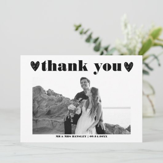 Elegant Bold Typografy | Foto danke Ihnen Karten (Stehend Vorderseite)