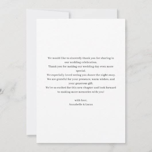 Elegant Bold Typografy | Foto danke Ihnen Karten (Rückseite)