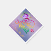 Elegant Bon Appetit Zitat Floral Personalisiert Serviette (Ecke)